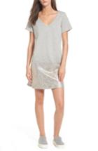 Women's Bp. Foil Detail T-shirt Dress - Grey