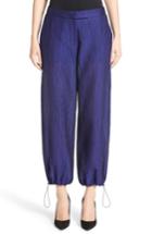 Women's Armani Collezioni Crinkle Cotton & Silk Blend Pants - Purple