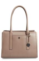 Lodis Paula Rfid-protected Coated Leather & Suede Brief Shoulder Bag - Brown