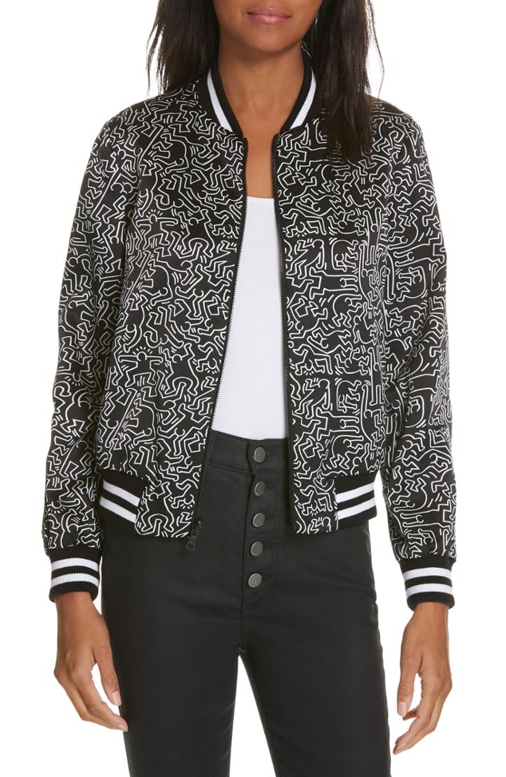 Women's Alice + Olivia X Keith Haring Lonnie Reversible Bomber Jacket
