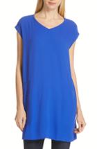 Women's Eileen Fisher Silk Crepe Tunic, Size - Blue
