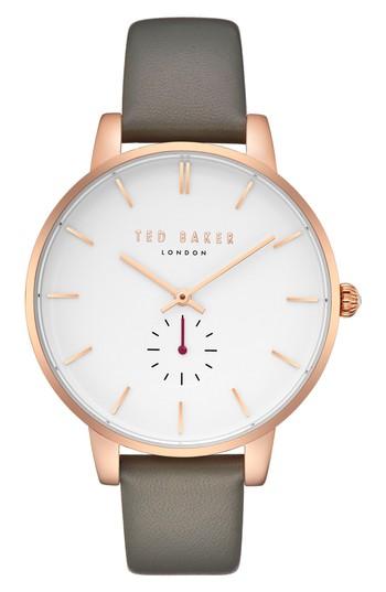 Women's Ted Baker London Olivia Leather Strap Watch