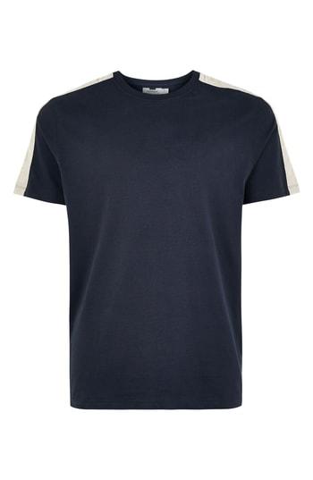 Men's Topman Velour Taped T-shirt - Blue