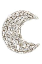 Women's Saint Laurent Crystal Crescent Moon Brooch