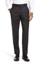 Men's Ted Baker London Jeremy Flat Front Solid Wool Trousers R - Grey
