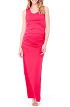 Women's Ingrid & Isabel Striped Tank Maternity Maxi Dress - Burgundy