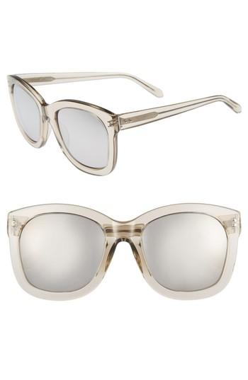 Women's Linda Farrow 56mm Mirrored Sunglasses - Truffle/ White Gold/ Platinum