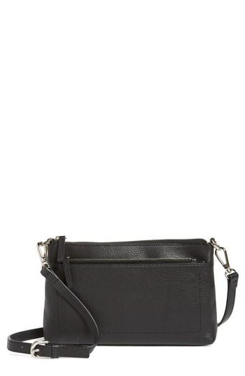 Nordstrom Brixton Convertible Leather Crossbody Bag With Pop-out Card Holder - Black