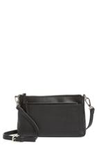 Nordstrom Brixton Convertible Leather Crossbody Bag With Pop-out Card Holder - Black