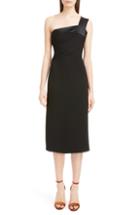 Women's Victoria Beckham Satin Strap One-shoulder Dress - Black