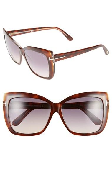 Women's Tom Ford 'irina' 59mm Sunglasses - Blonde Havana / Gradient Brown