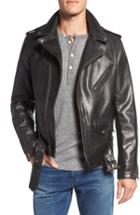 Men's Schott Nyc Waxy Leather Moto Jacket - Black