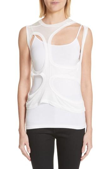 Women's Rick Owens Membrane Cutout Tank Top Us / 38 It - White