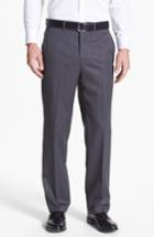 Men's Jb Britches Flat Front Worsted Wool Trousers L - Grey