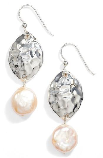 Women's Simon Sebbag Hammered Pearl Drop Earrings