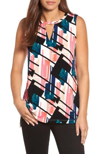 Women's Chaus Abstract Exhibit Keyhole Top - Ivory