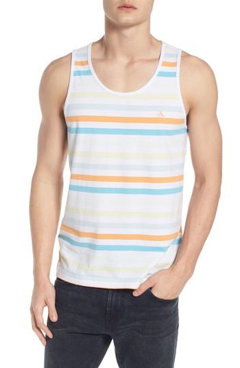 Men's Original Penguin Soda Stripe Tank - White