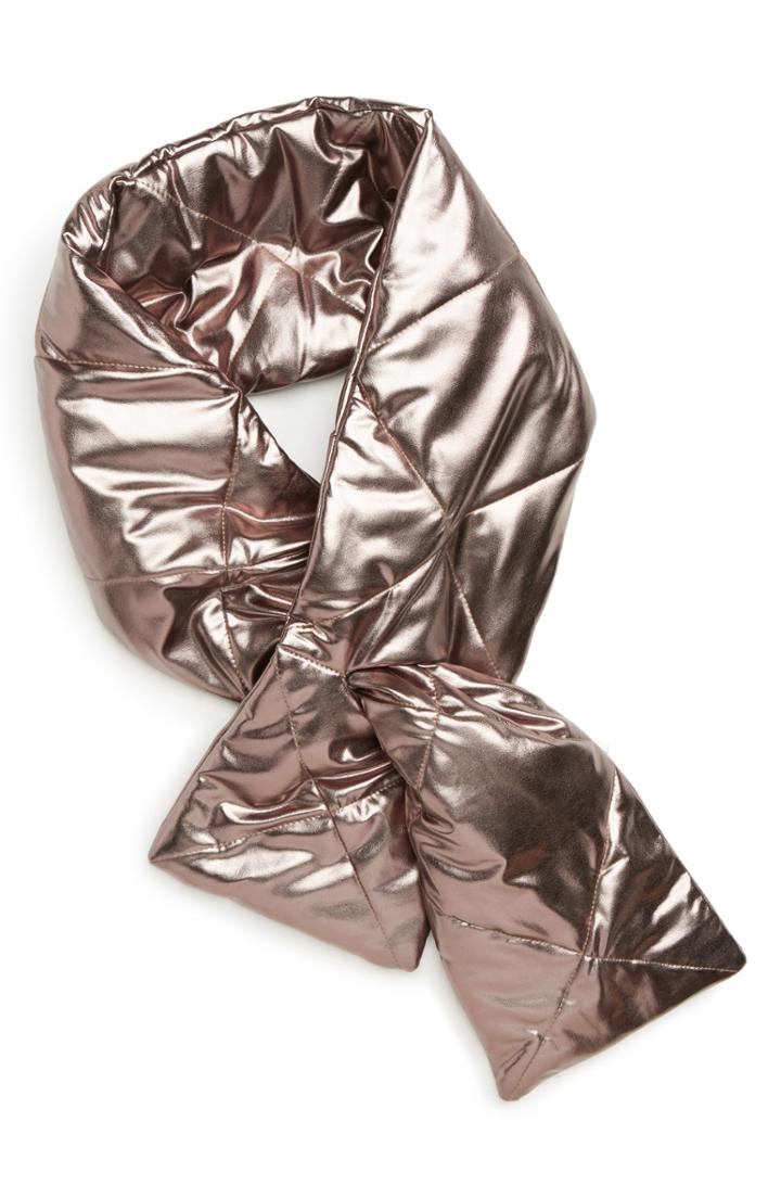 Women's Bp. Metallic Puffer Scarf, Size - Grey