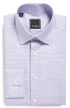 Men's David Donahue Regular Fit Houndstooth Dress Shirt .5 32/33 - Purple