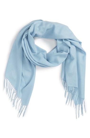 Women's Nordstrom Tissue Weight Wool & Cashmere Scarf, Size - Blue