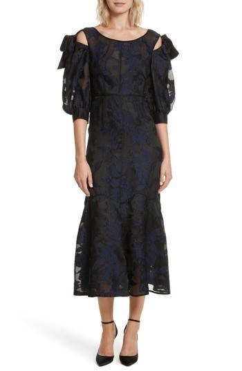 Women's Rebecca Taylor Floral Organza Maxi Dress - Purple