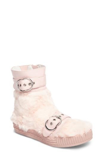 Women's Jeffrey Campbell Vivant Faux Fur Sneaker Boot M - Pink