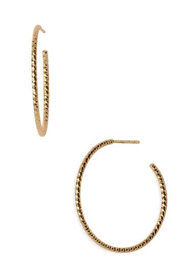 Women's Argento Vivo Textured Hoop Earrings