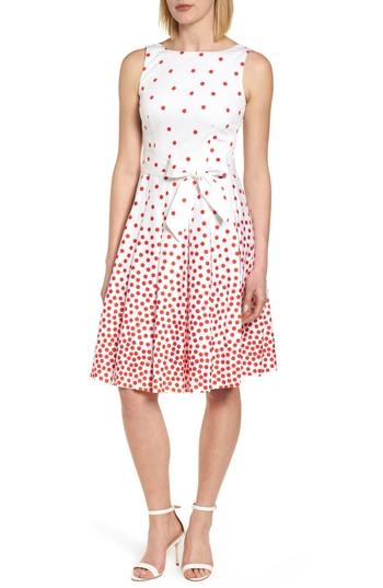 Women's Anne Klein New York Scattered Dot Stretch Cotton Dress - White