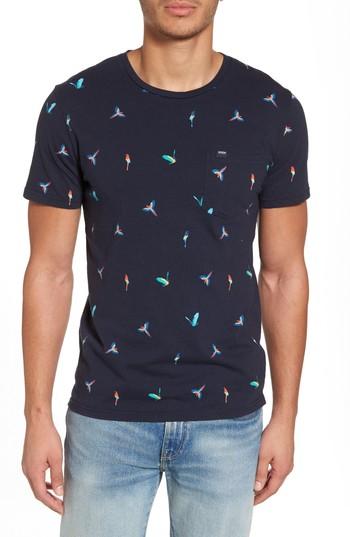 Men's Superdry Allover Print Lite Pocket T-shirt - Blue