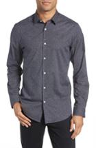 Men's Calibrate Trim Fit Stretch Check Sport Shirt - Black
