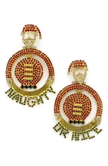 Women's Elizabeth Cole Jolly Santa Crystal Drop Earrings
