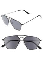 Men's Smoke X Mirrors Geo 3 56mm Retro Sunglasses - Matte Black/ Dark Black