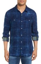 Men's John Varvatos Star Usa Trim Fit Plaid Western Shirt - Blue