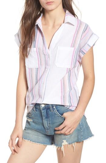 Women's Love, Fire Stripe Camp Shirt - Pink