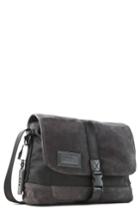 Men's John Varvatos Star Usa Suede & Ballistic Nylon Messenger Bag - Grey