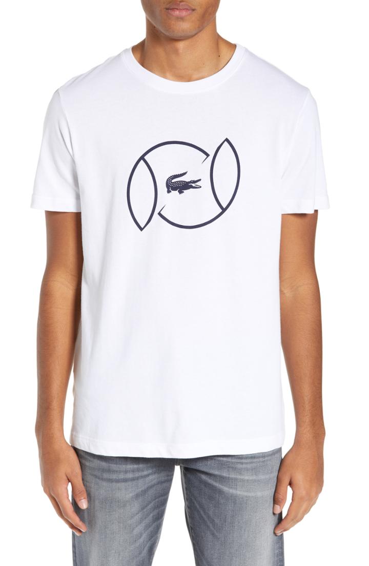 Men's Lacoste Tech Jersey Fit Tee, Size 6(xl) - White