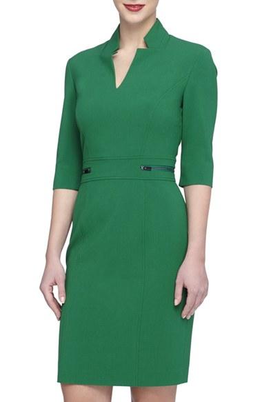 Women's Tahari Bi-stretch Sheath Dress - Green
