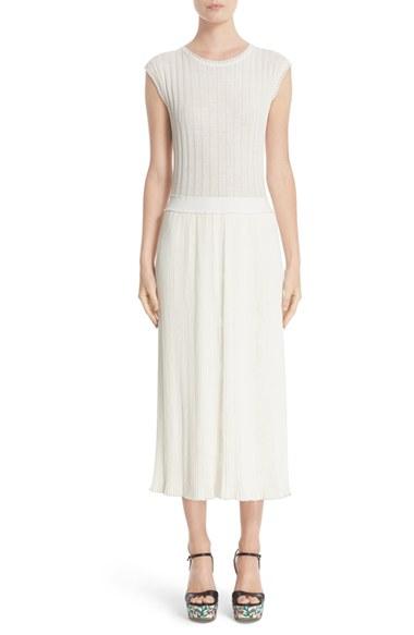 Women's Adam Lippes Rib Knit Cotton Blend Dress