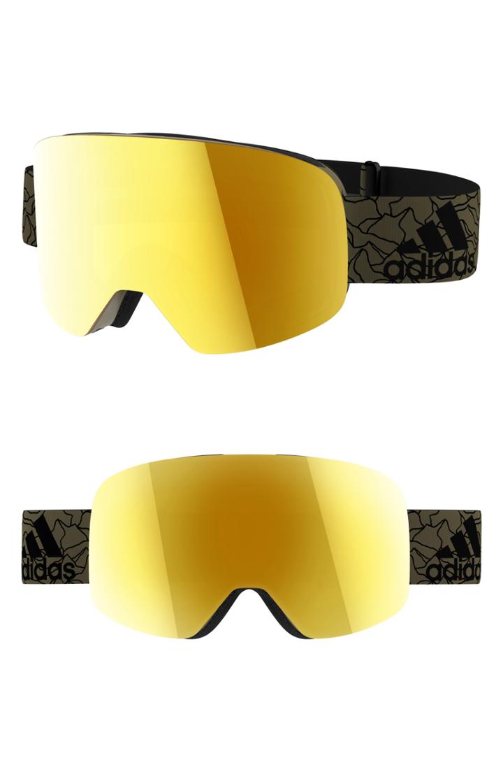 Women's Adidas Backland Spherical Mirrored Snowsports Goggles - Olive Cargo Matte/ Gold