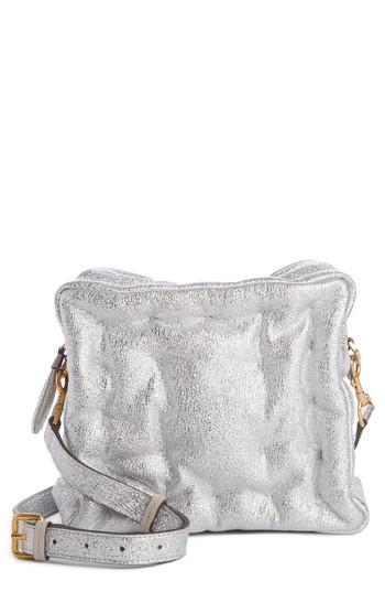 Anya Hindmarch Chubby Cube Crinkled Metallic Leather Crossbody Bag - Metallic