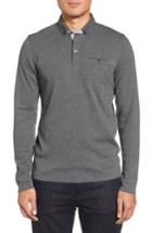 Men's Ted Baker London Yamway Modern Slim Fit Long Sleeve Polo (s) - Black