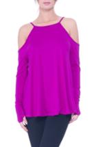 Women's Olian Lucy Strappy Cold Shoulder Maternity Top /small - Purple