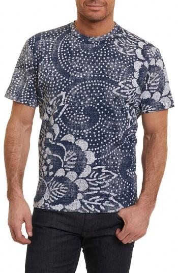 Men's Robert Graham Batik Graphic T-shirt, Size - Blue