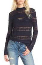 Women's Hinge Ruffle Lace Turtleneck, Size - Blue
