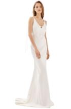 Women's Topshop Bride V-neck Satin Sheath Gown Us (fits Like 0) - Ivory