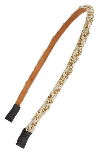 Tasha Braided Chain Headband, Size - Metallic