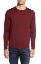 Men's Nordstrom Men's Shop Crewneck Merino Wool Sweater - Burgundy