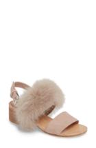 Women's Huma Blanco Clemence Genuine Alpaca Fur Sandal M - Pink