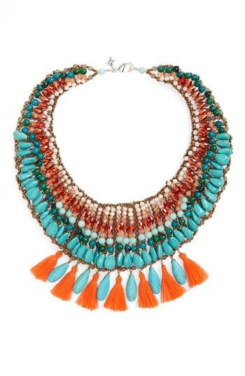 Women's Panacea Tassel & Stone Statement Necklace
