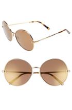 Women's Stella Mccartney 62mm Round Sunglasses - Gold/ Brown